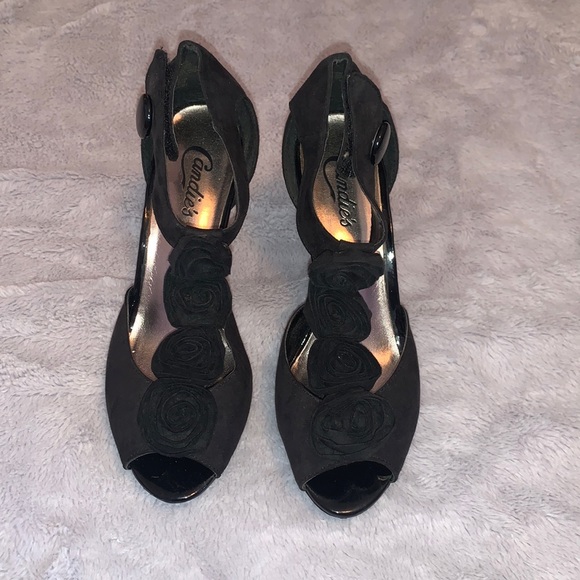 Candie's Shoes - Candies - Black Rose Heels